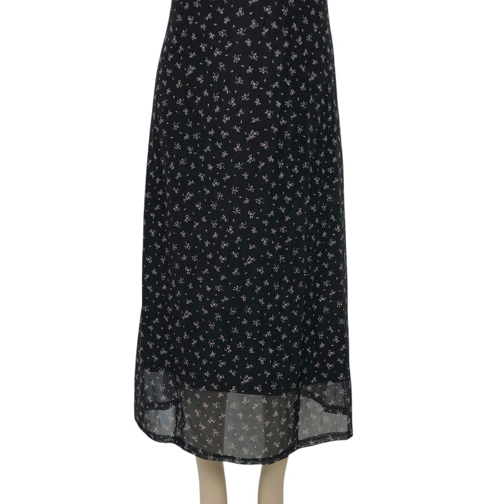 Pink Republic Floral Print Mesh Midi Slip Dress Size M V-Neck Fairy Grunge Y2K - Picture 3 of 7